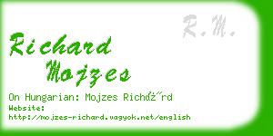 richard mojzes business card